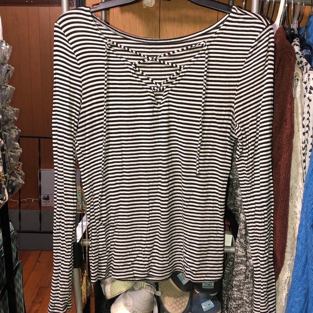 Long sleeve striped top
